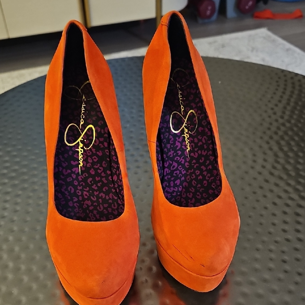 Vintage Jessica Simpson Vibrant Orange Heels